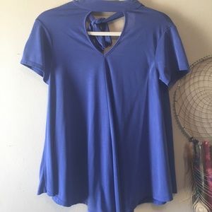 Blue, back-tie top!